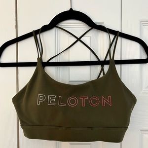 Peloton Speed Up Olive Green Sports Bra Small